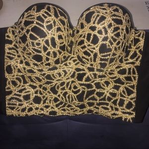 AKIRA CHICAGO Red Label Gold Link Bustier Small